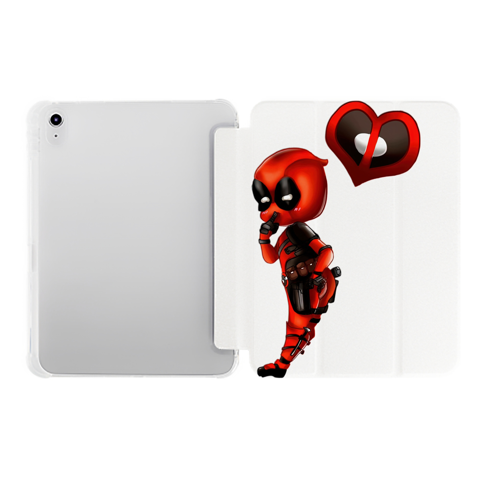 （画像用） Deadpool デッドプール IPad ケース ペン収納付き 三つ折りスタンド PUレザー×シリコン 対応機種9.5/10.5/10.9インチ